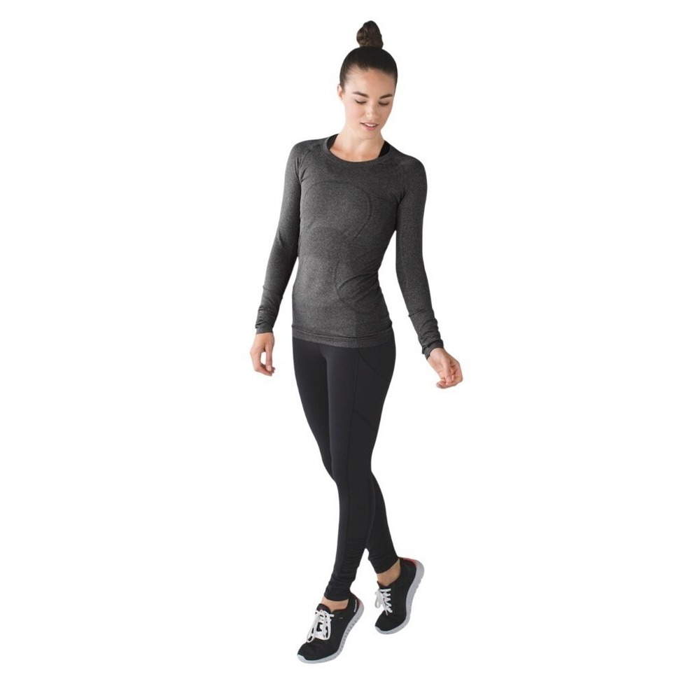 Lululemon Swiftly Tech Long Sleeve Crew Grey Heathered Athletic Top SIZE 8